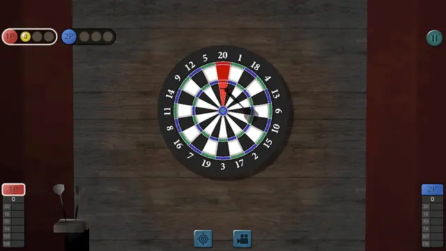 Ταμπλό με βελάκια καρφωμένα στον στόχο στο Darts King
